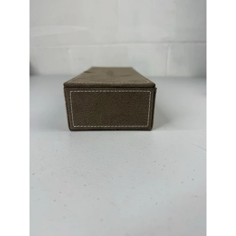 Authentic Pandora Suede Tan Jewelry Box With Inserts And Tie Down Closure Chrty